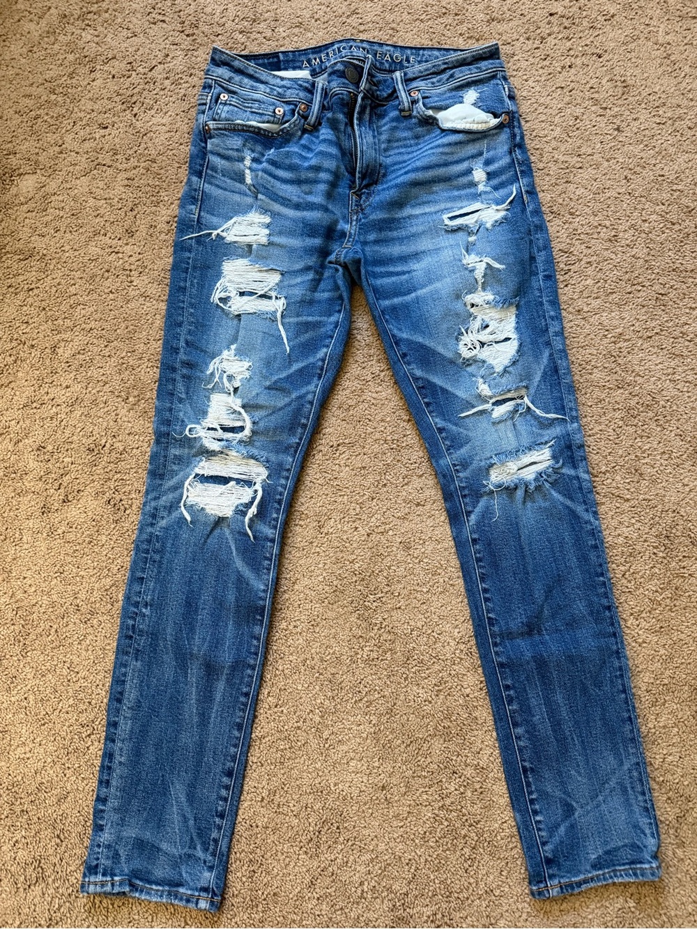 American Eagle Airflex+ Skinny Jeans - Blue